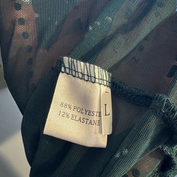 Halloween emerald fancy costume dress. Feathered bust with gems. Women’s Large - Picture 8 of 9